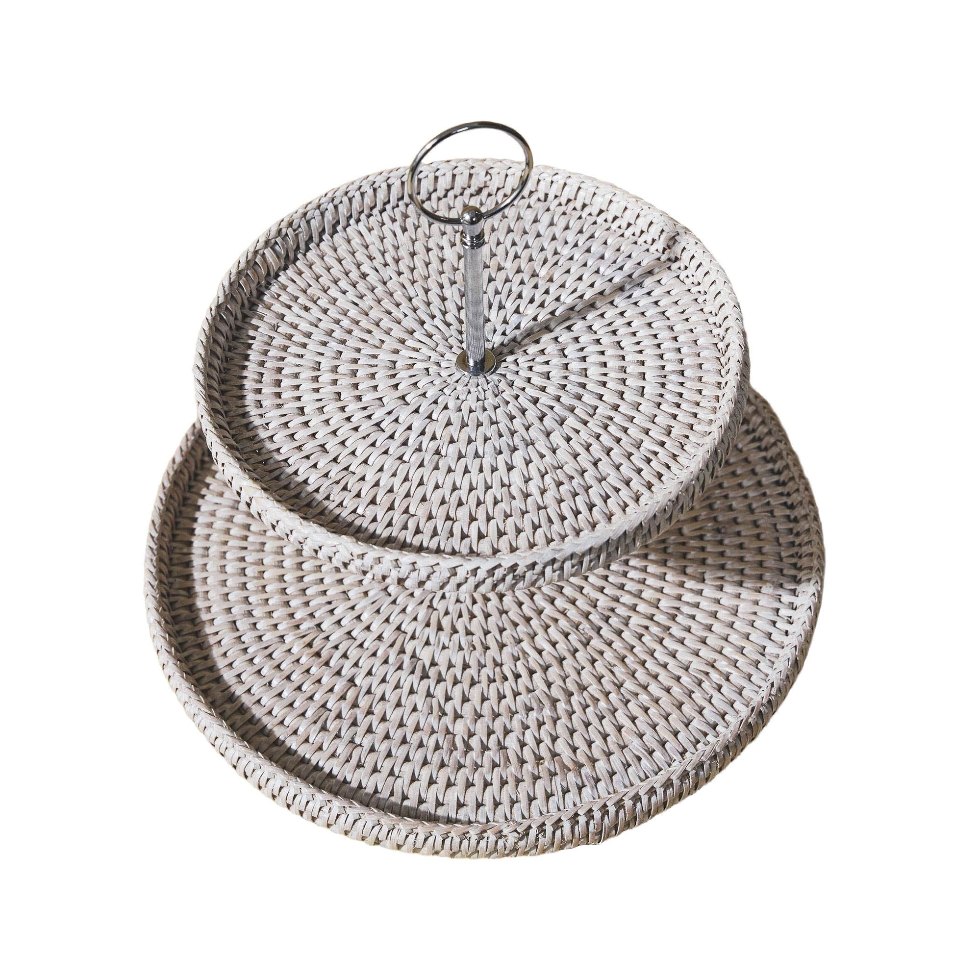 Büyük Çift Katlı Rattan Sunumluk