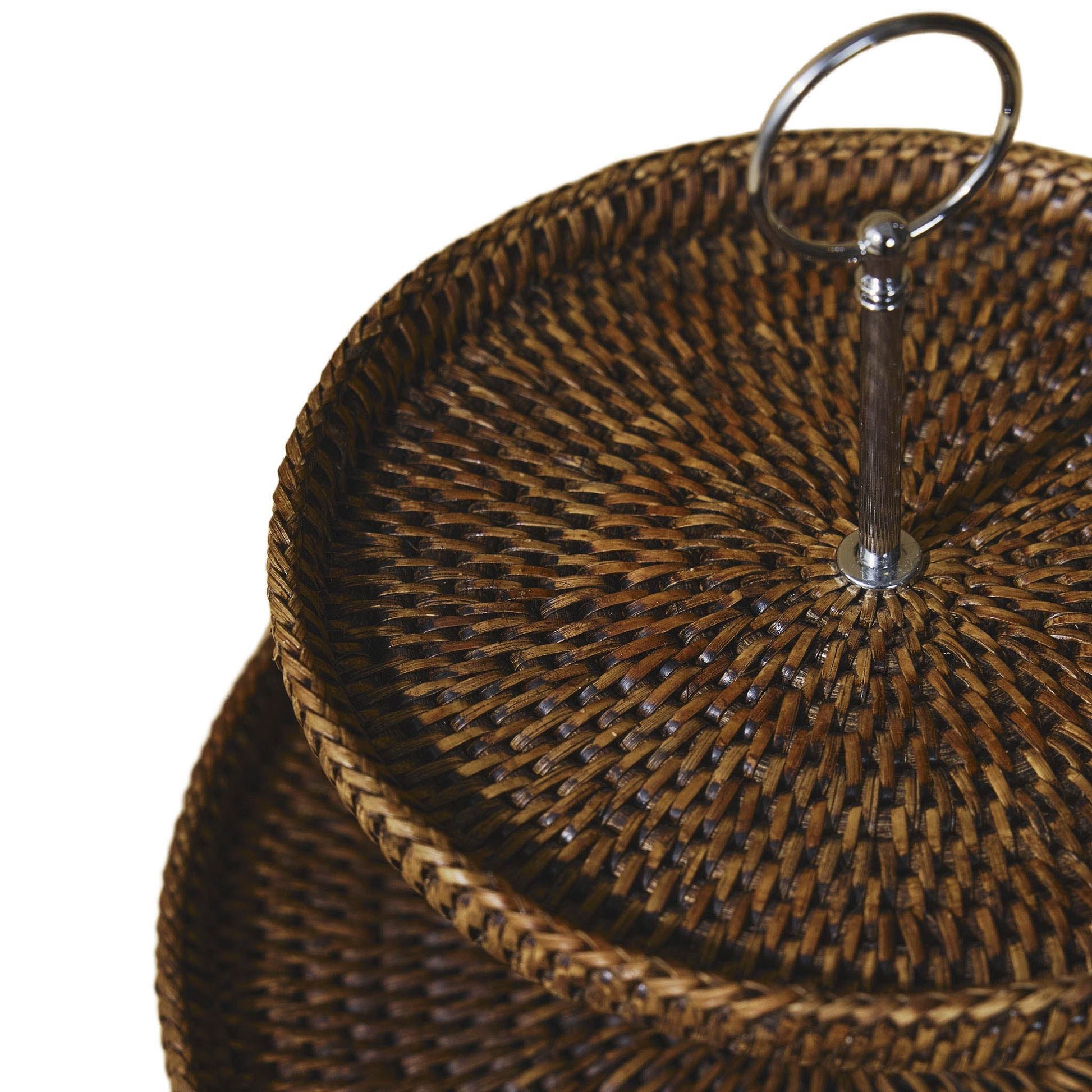 Büyük Çift Katlı Rattan Sunumluk