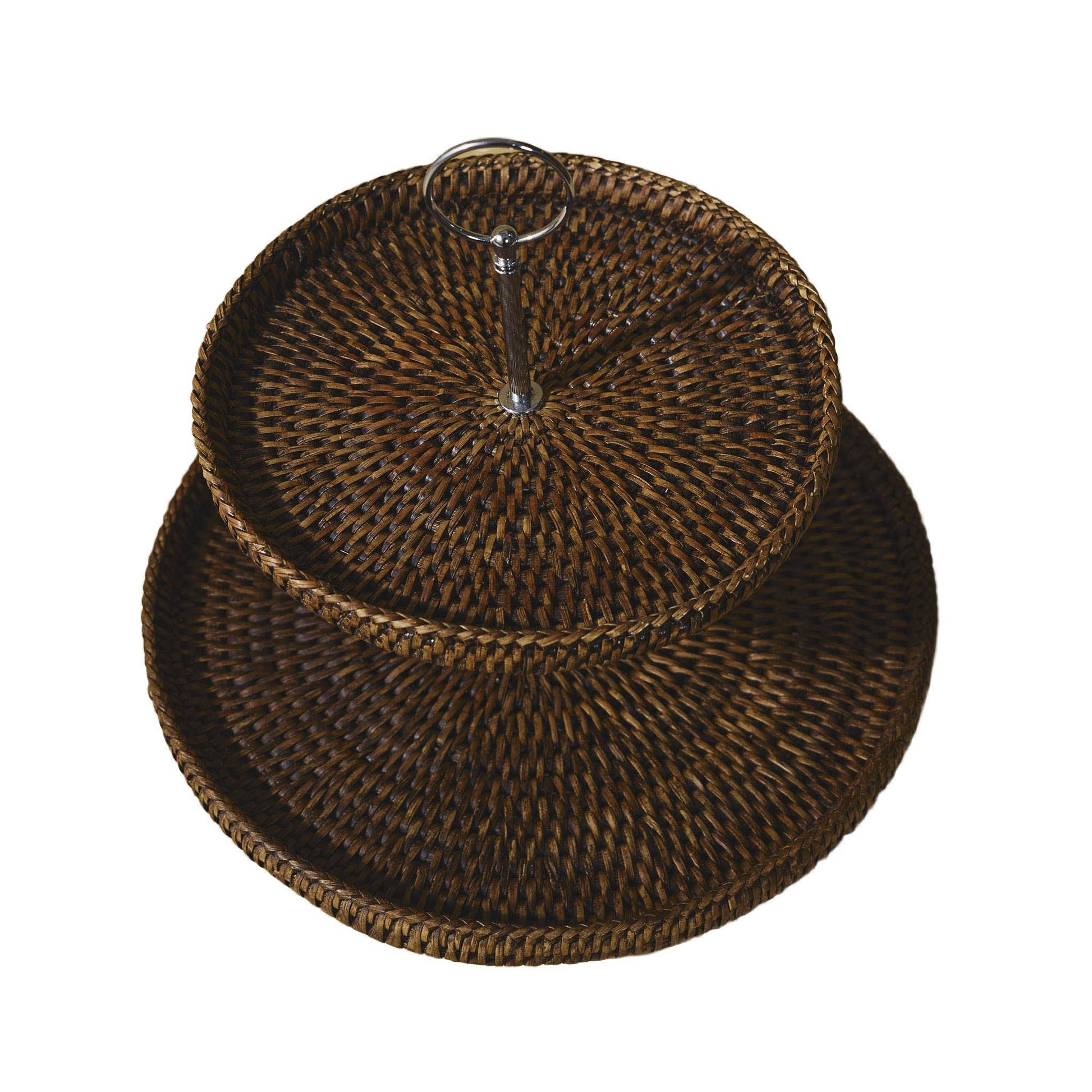 Büyük Çift Katlı Rattan Sunumluk