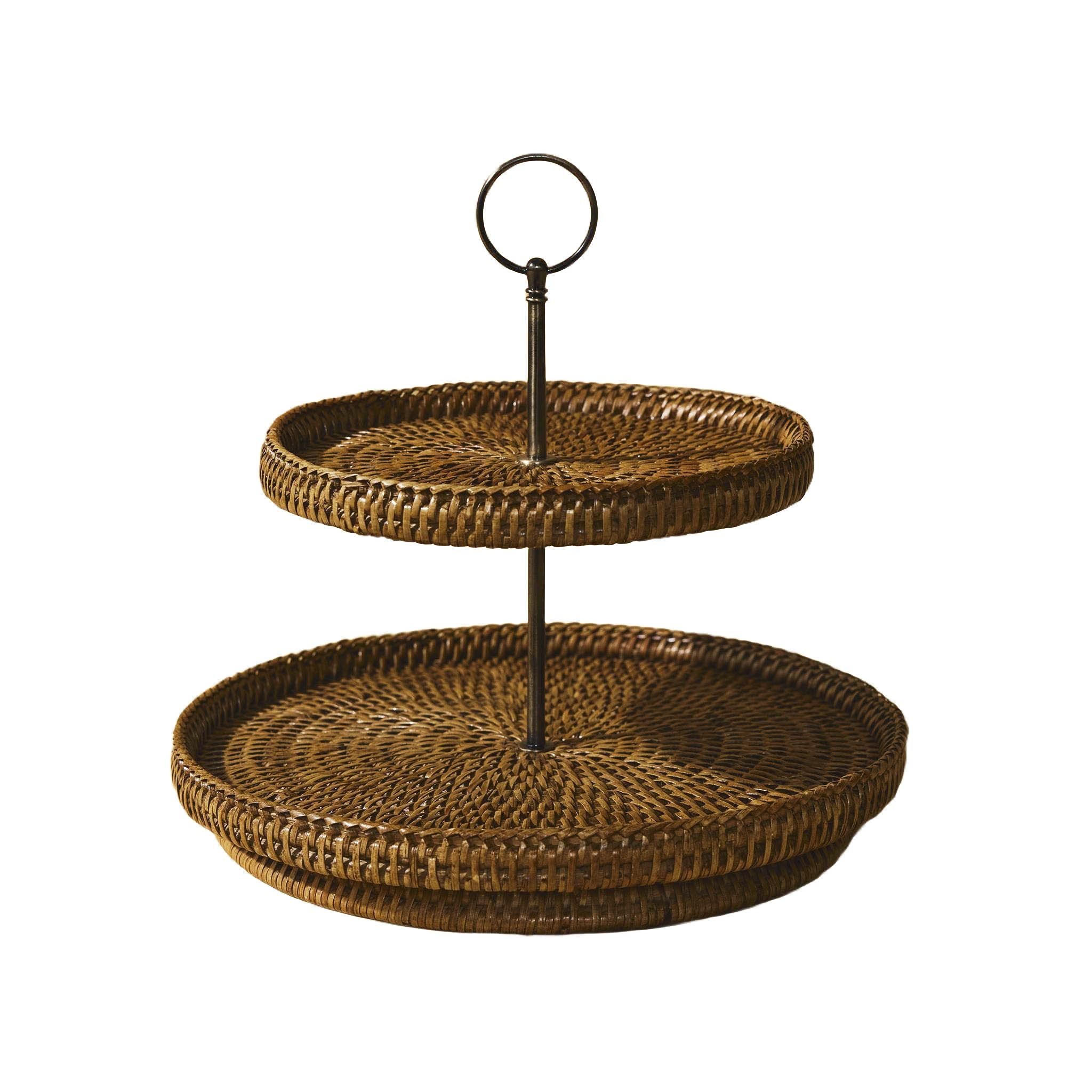 Büyük Çift Katlı Rattan Sunumluk