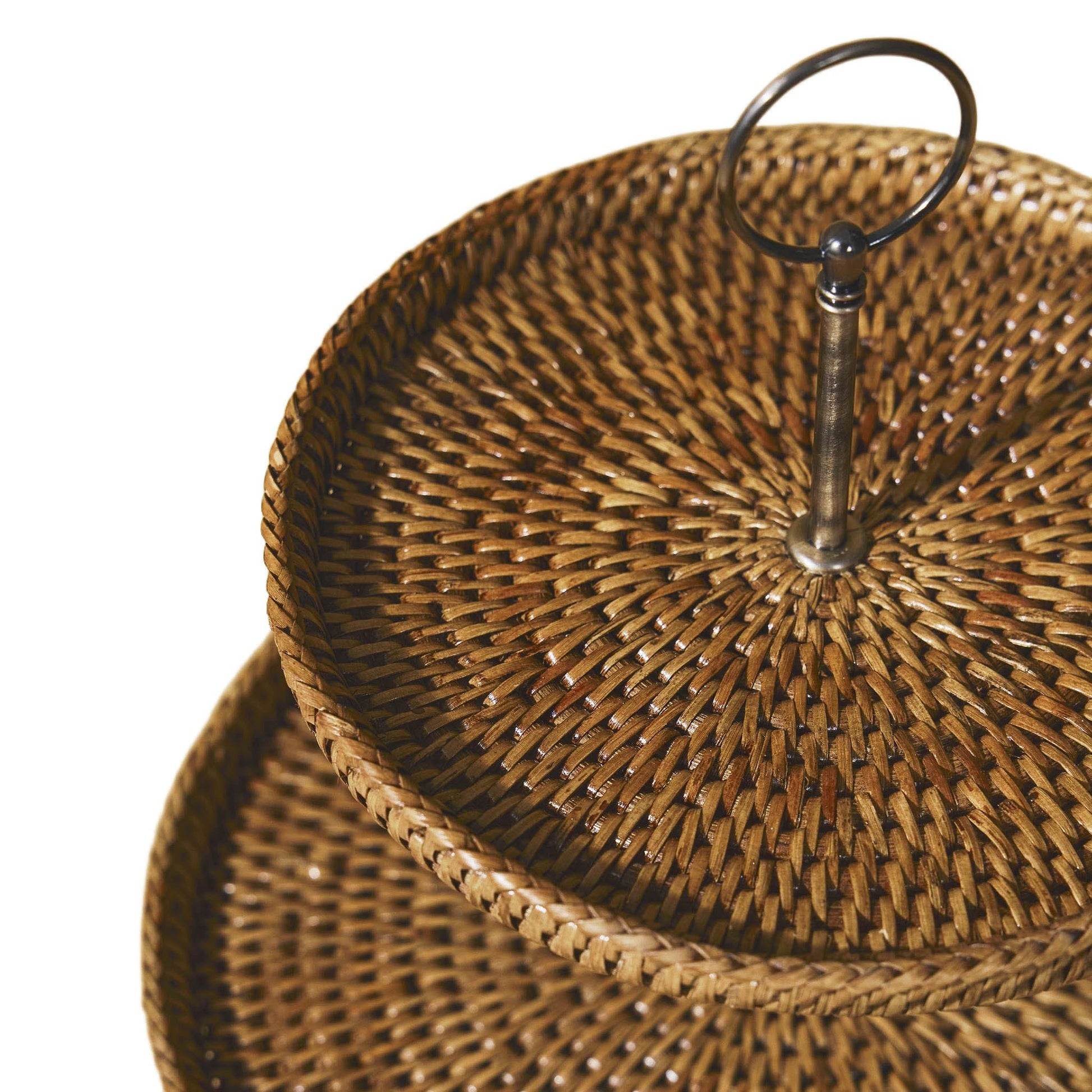 Büyük Çift Katlı Rattan Sunumluk