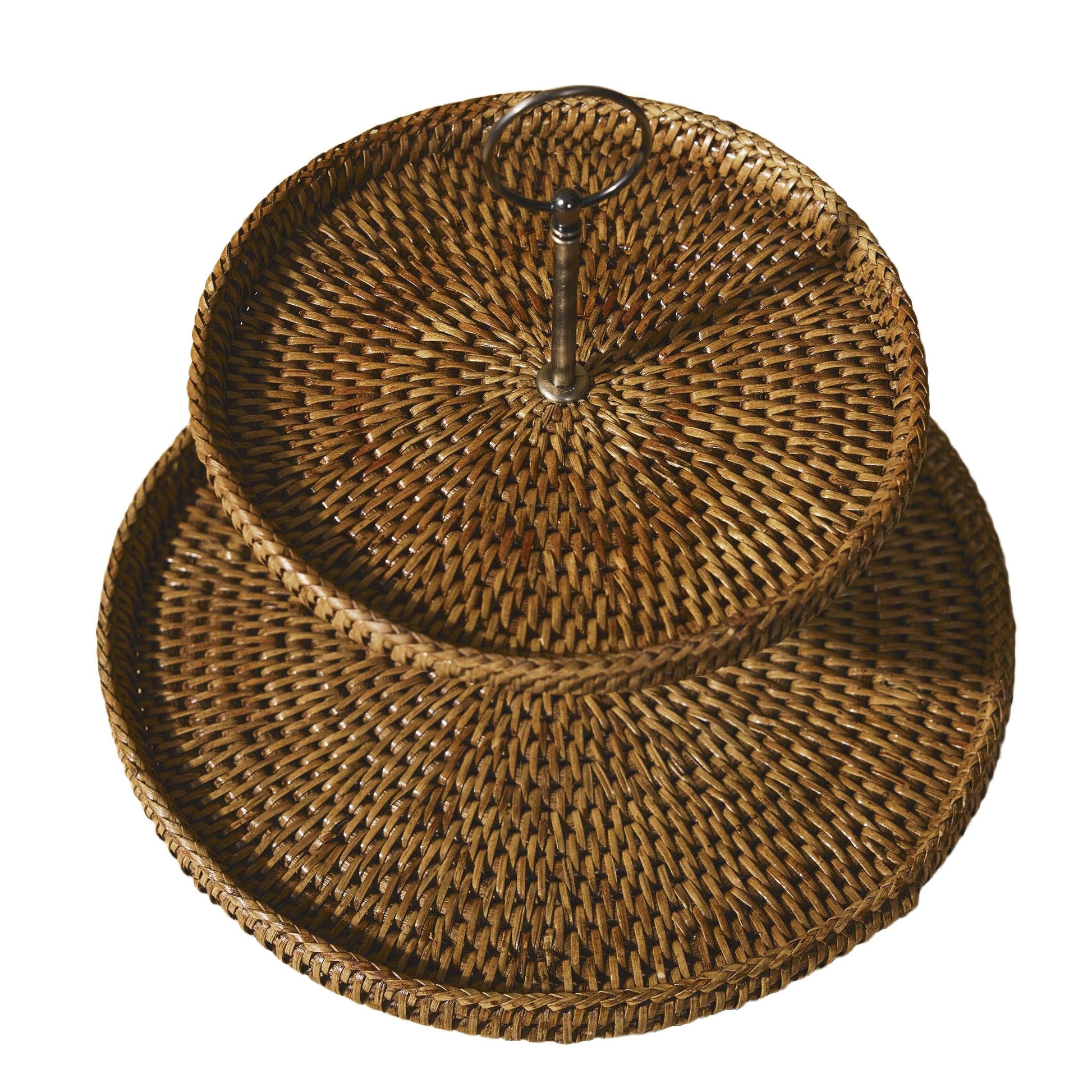 Büyük Çift Katlı Rattan Sunumluk