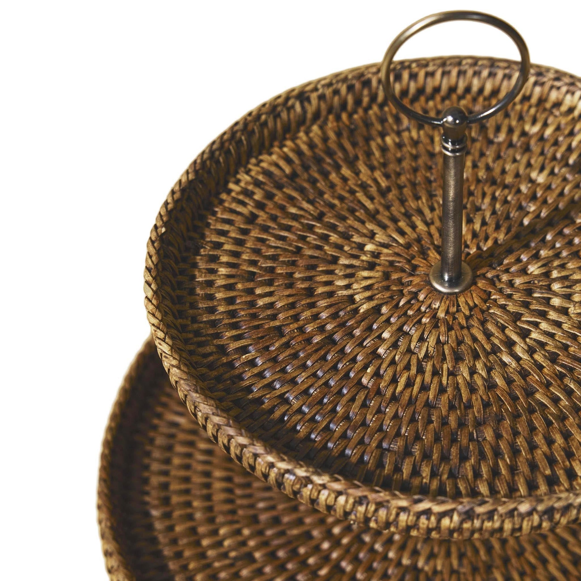 Büyük Çift Katlı Rattan Sunumluk