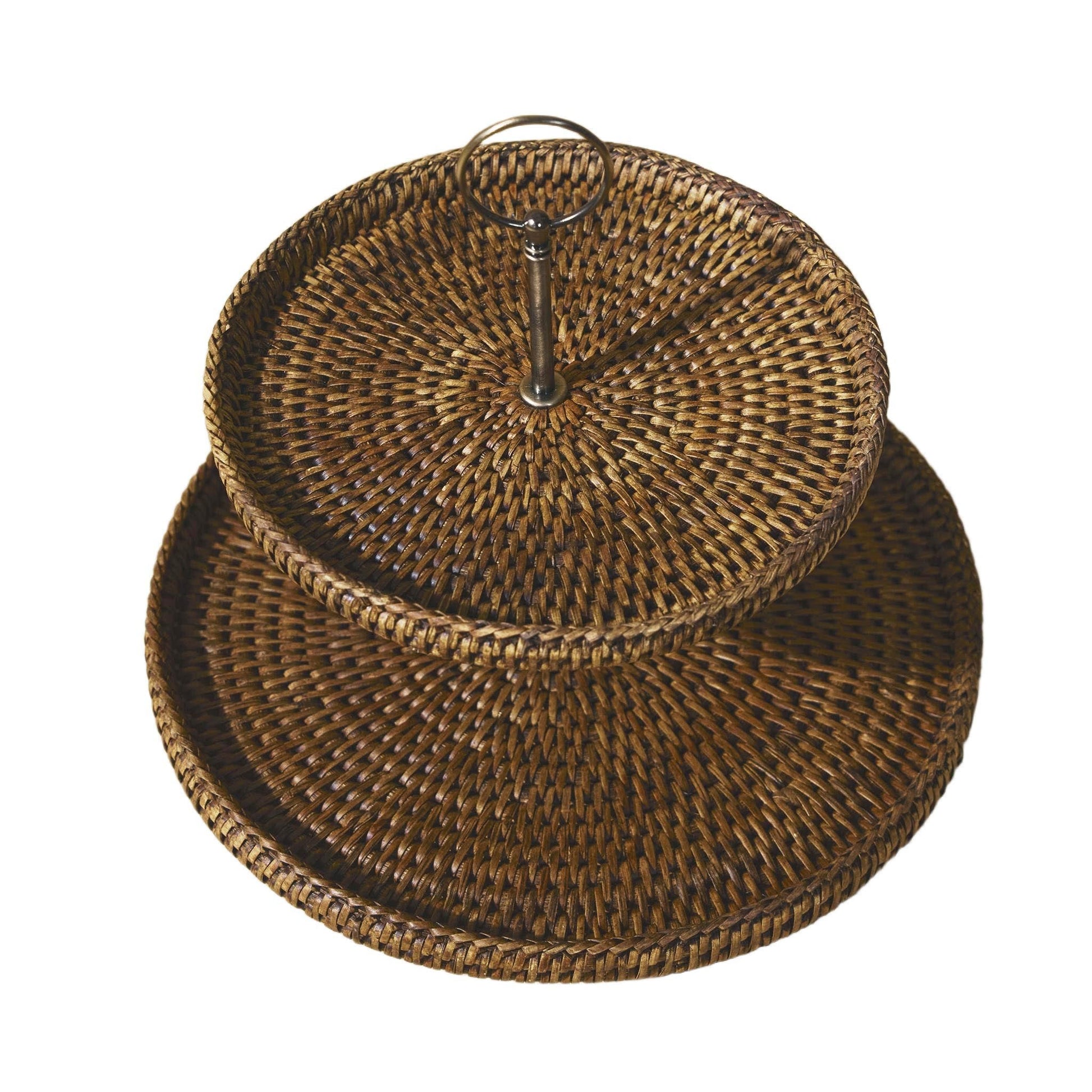 Büyük Çift Katlı Rattan Sunumluk