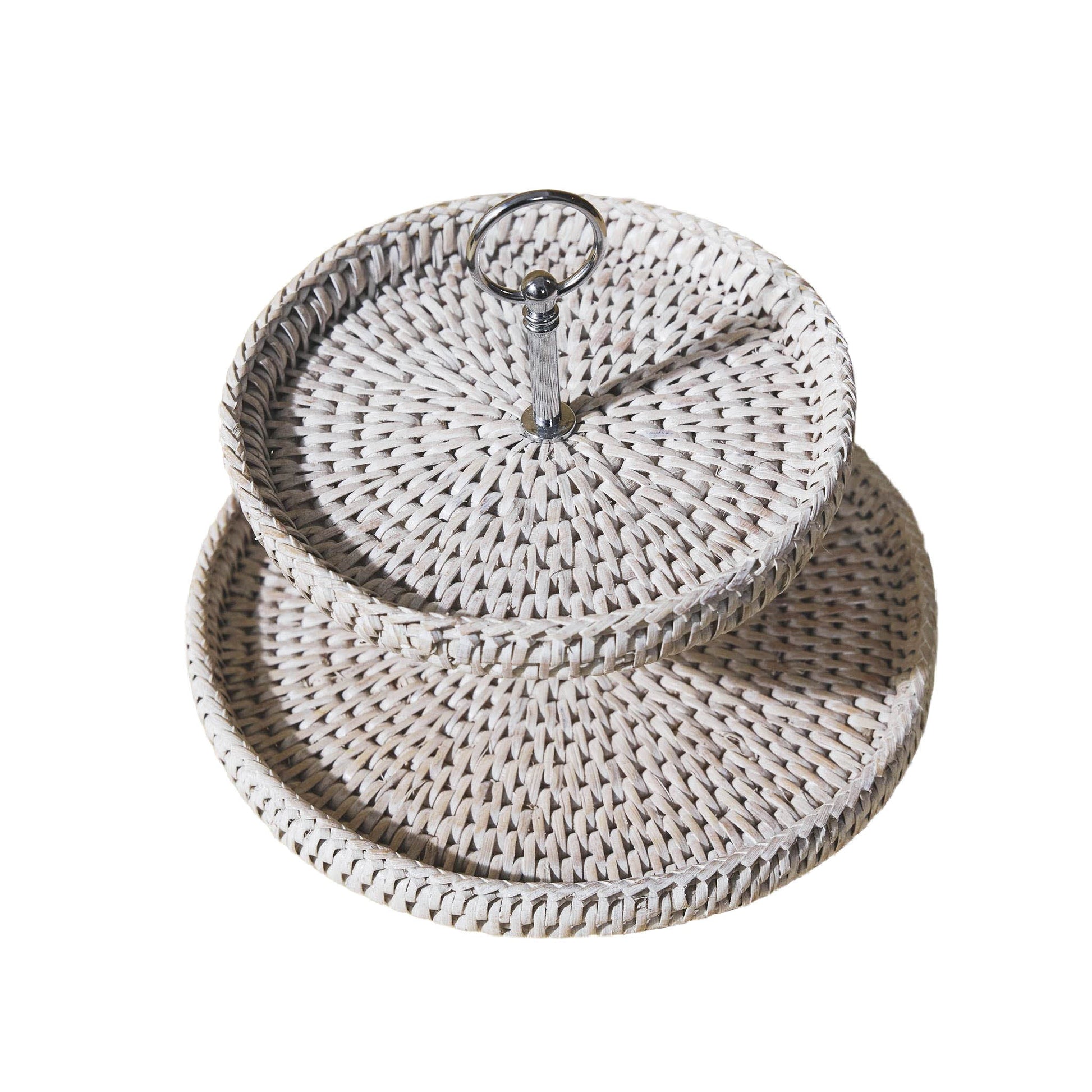 Küçük Çift Katlı Rattan Sunumluk
