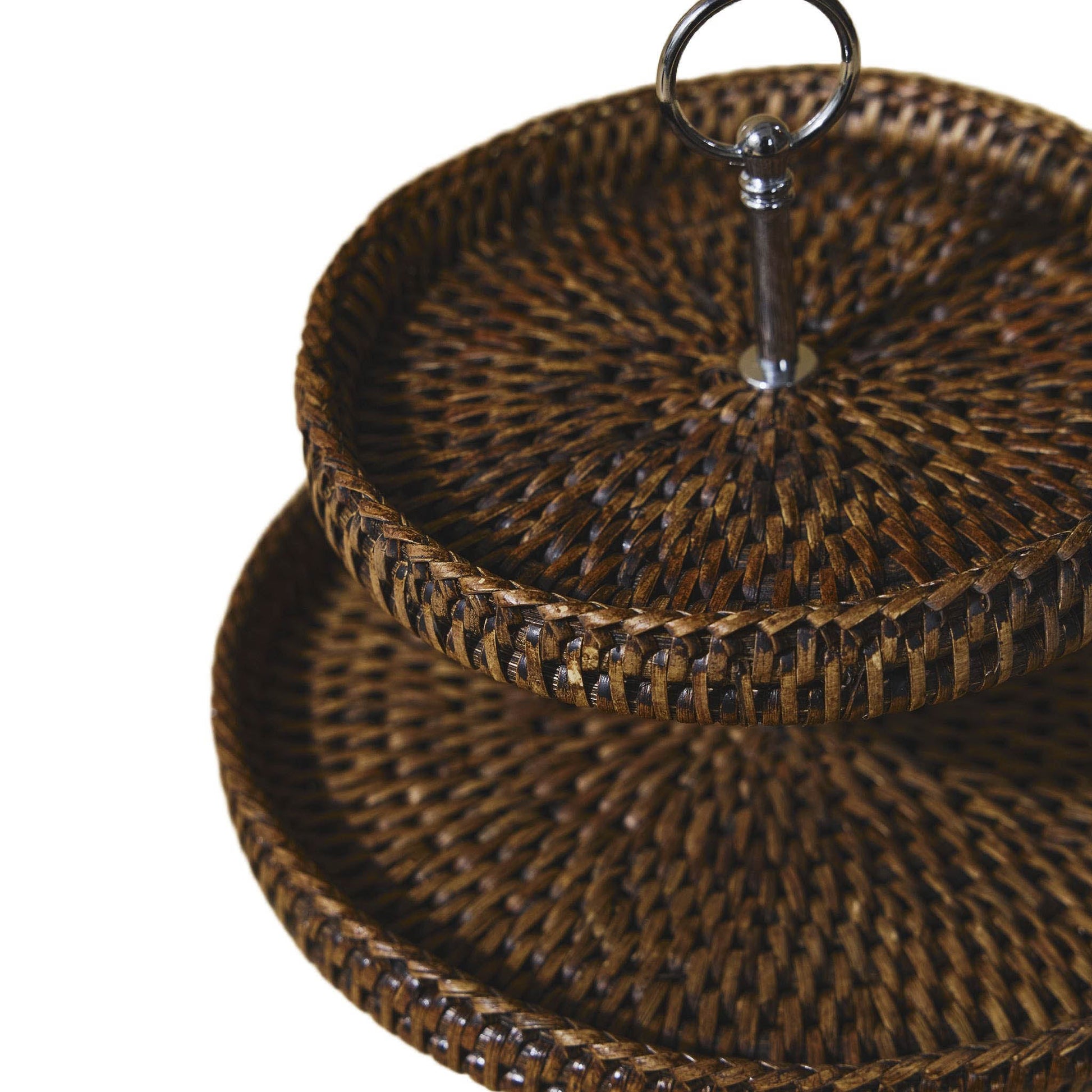 Küçük Çift Katlı Rattan Sunumluk