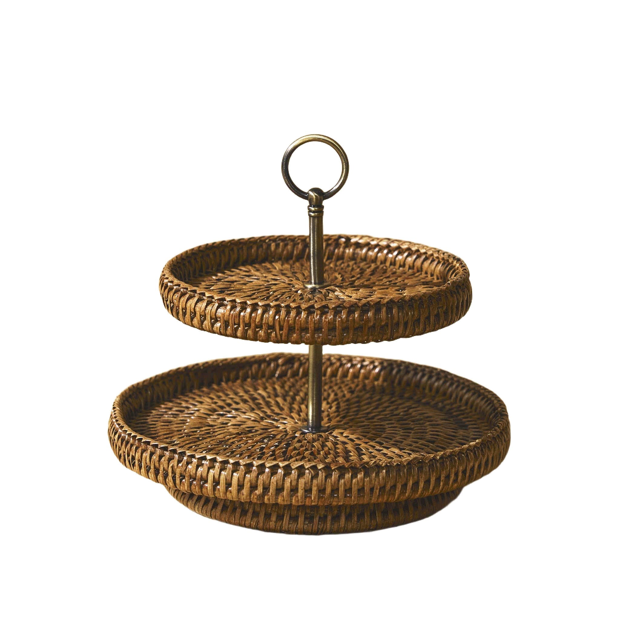 Küçük Çift Katlı Rattan Sunumluk