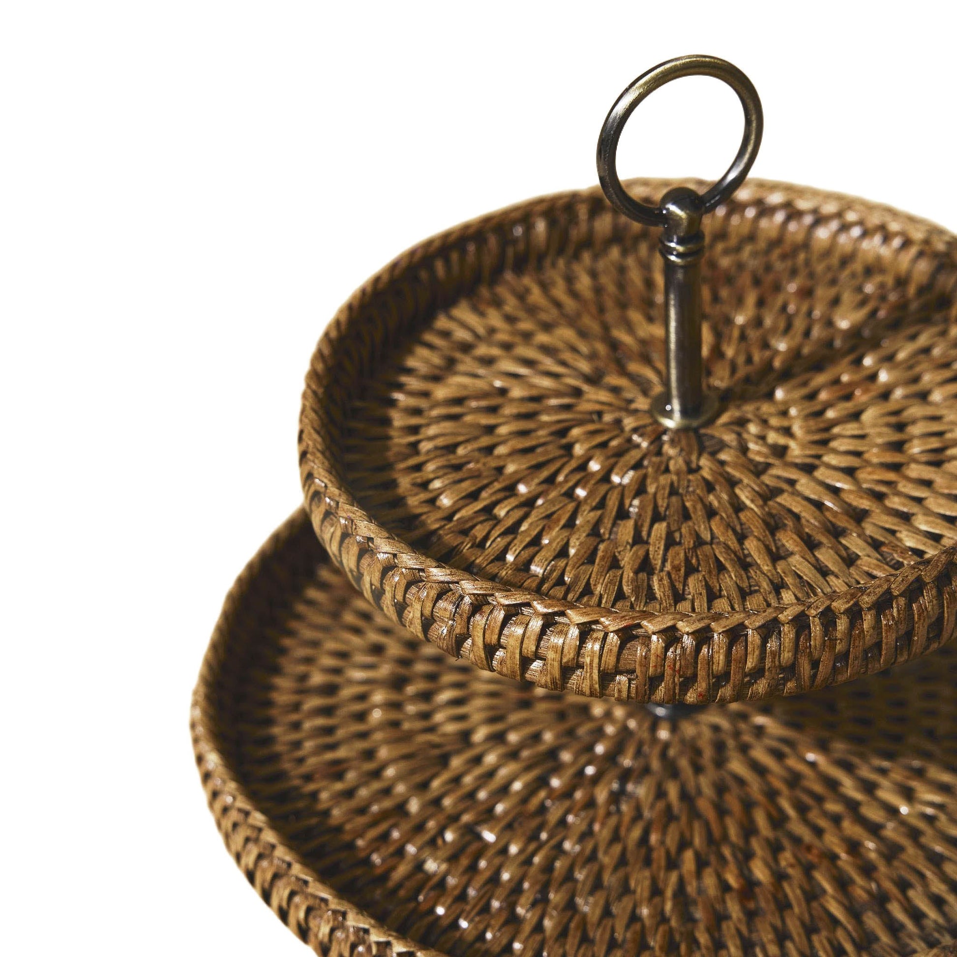 Küçük Çift Katlı Rattan Sunumluk
