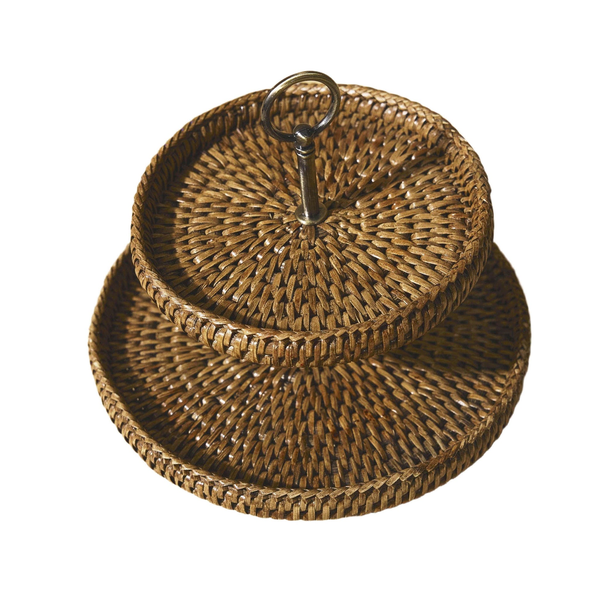Küçük Çift Katlı Rattan Sunumluk