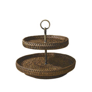 Küçük Çift Katlı Rattan Sunumluk