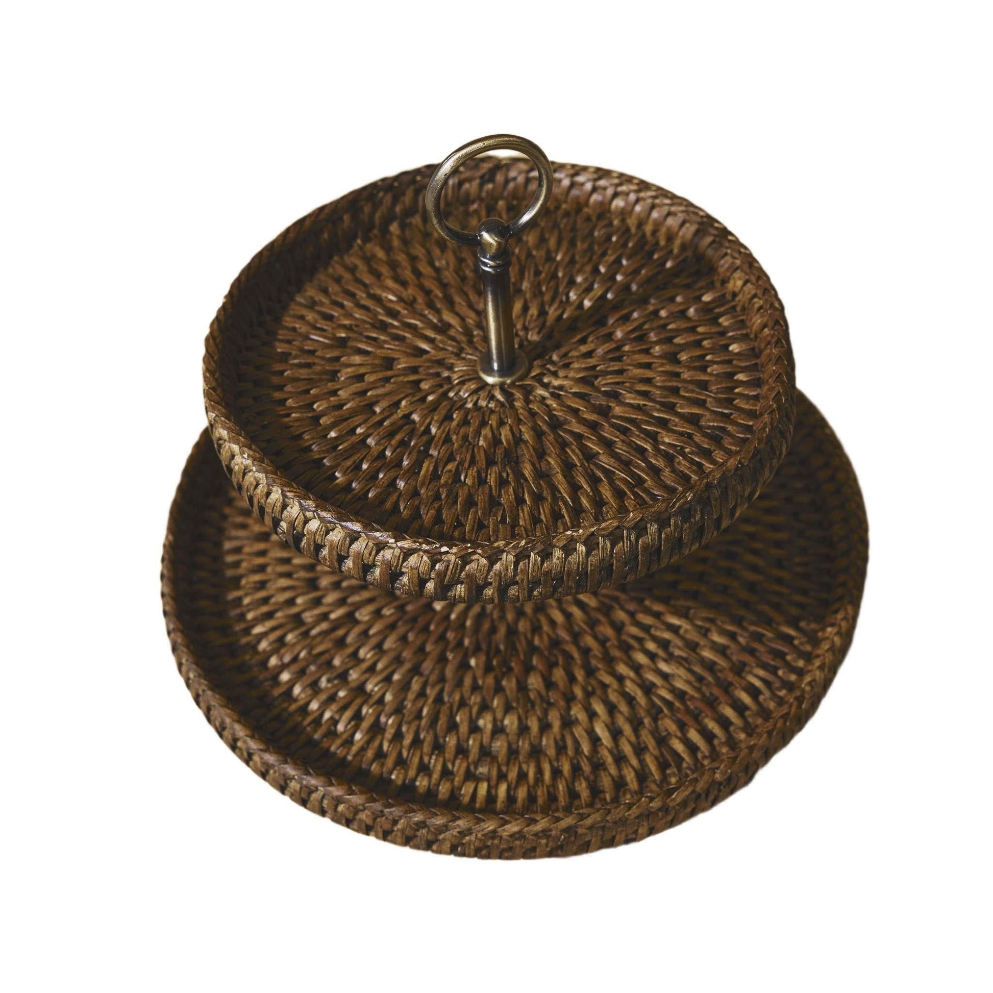 Küçük Çift Katlı Rattan Sunumluk
